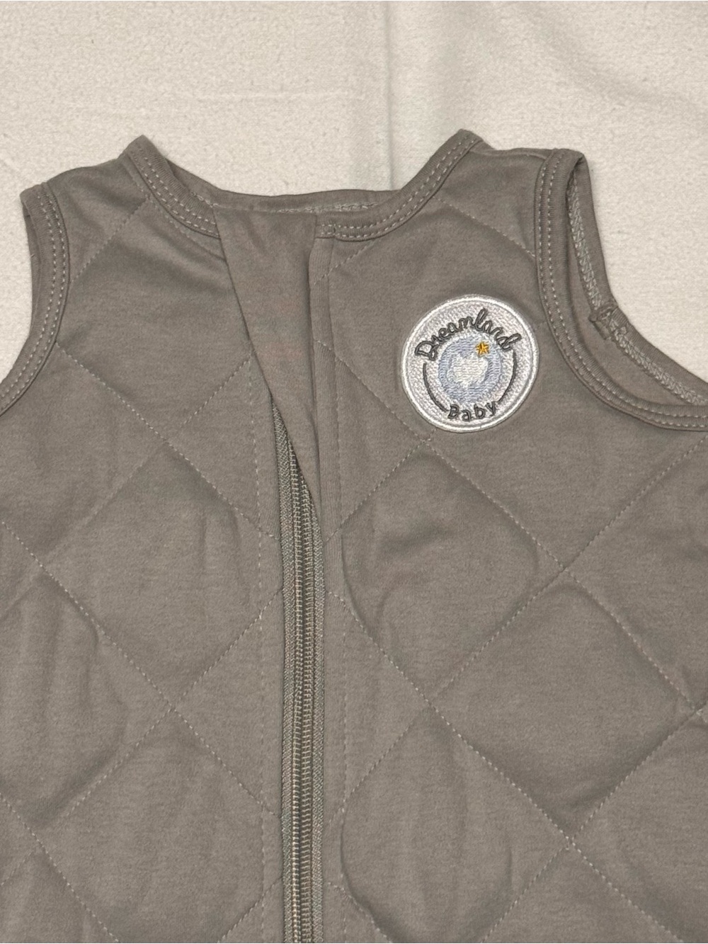 Dreamland Quilted Sleeveless weighted Baby Sleep Sack - Gray - Picture 2 of 7